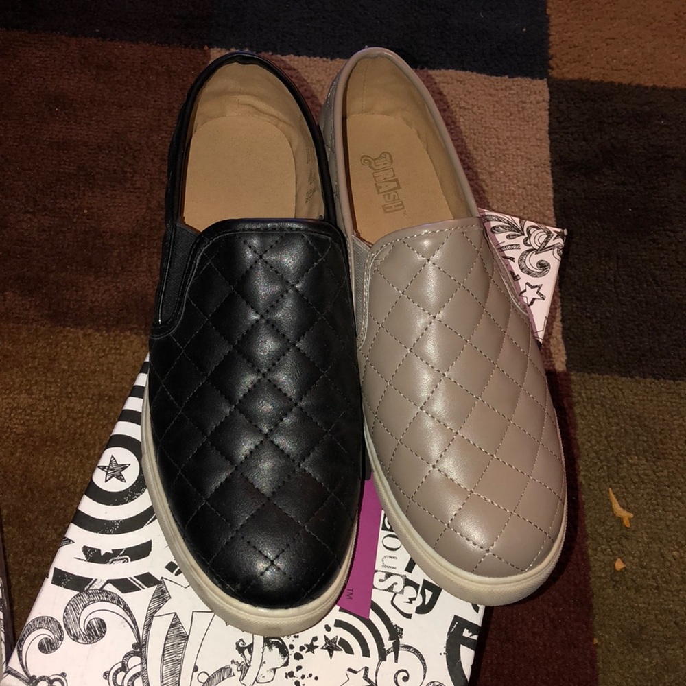 2 pairs of slip on casual shoes
